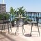 Costway 38'' Patio Round Counter Height Bar Table withTempered Glass Tabletop Poolside